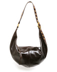 BEAUPET leather hobo bag in dark brown, front view