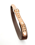 DAKAR English bridle leather belt, edge detail