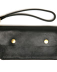 DAWN 2 leather wallet in black with brass