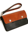 DAWN 2 leather wallet in tan and black, detail