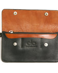 DAWN 2 leather wallet in tan and black, interior