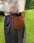 ZOOP mini satchel bag in leather, alternate angle