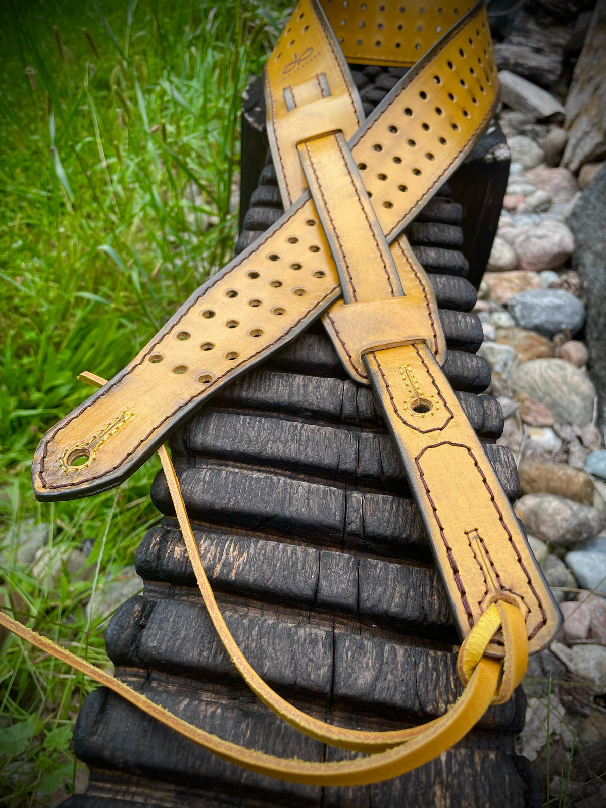 Vintage SG Guitar Strap - Burnt Thistle side