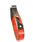 CHICANE English bridle leather belt, edge detail