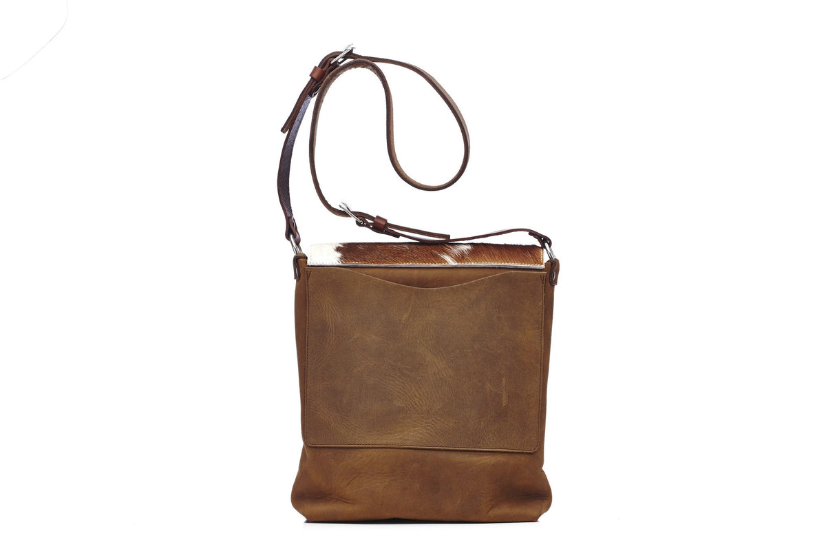 KUURU BAG Brown Cow Hair Flap interior