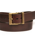 MAGNUM English bridle leather belt, buckle detail