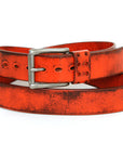 ROLLER Moto English bridle leather belt, laid flat