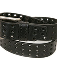 ROLLER Triple Wide English bridle leather belt, buckle detail