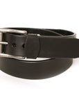TRIO BUFFALO English bridle leather belt in black, buckle detail