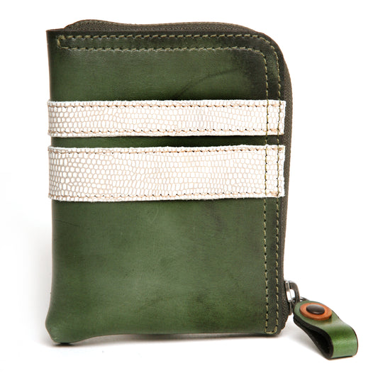 ZIP wallet striped vintage green