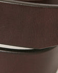 SHOW English bridle leather belt in dark brown & stainless steel, back