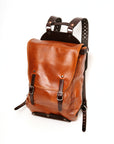 LUSK buffalo leather backpack, front and side view