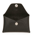 Origami Card case wallet in one-piece leather construction, skived folds, detail view