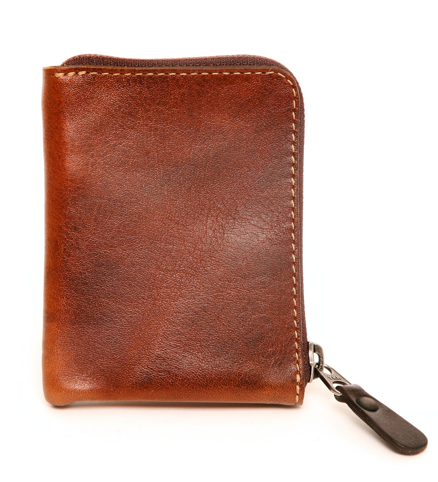 Compact ZIP wallet vintage brown