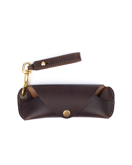 Eyeglass slim case brown texture