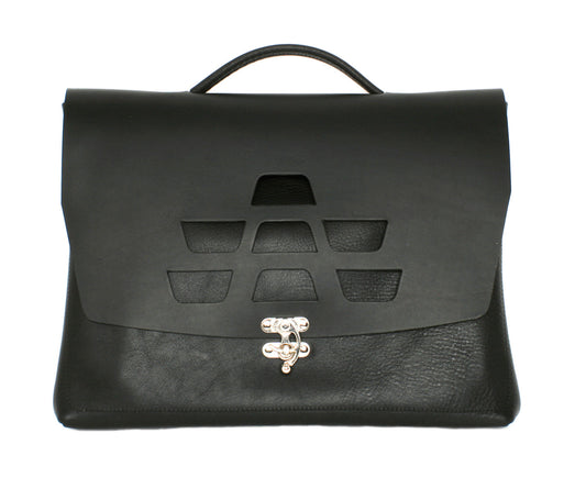H Satchel lotus black