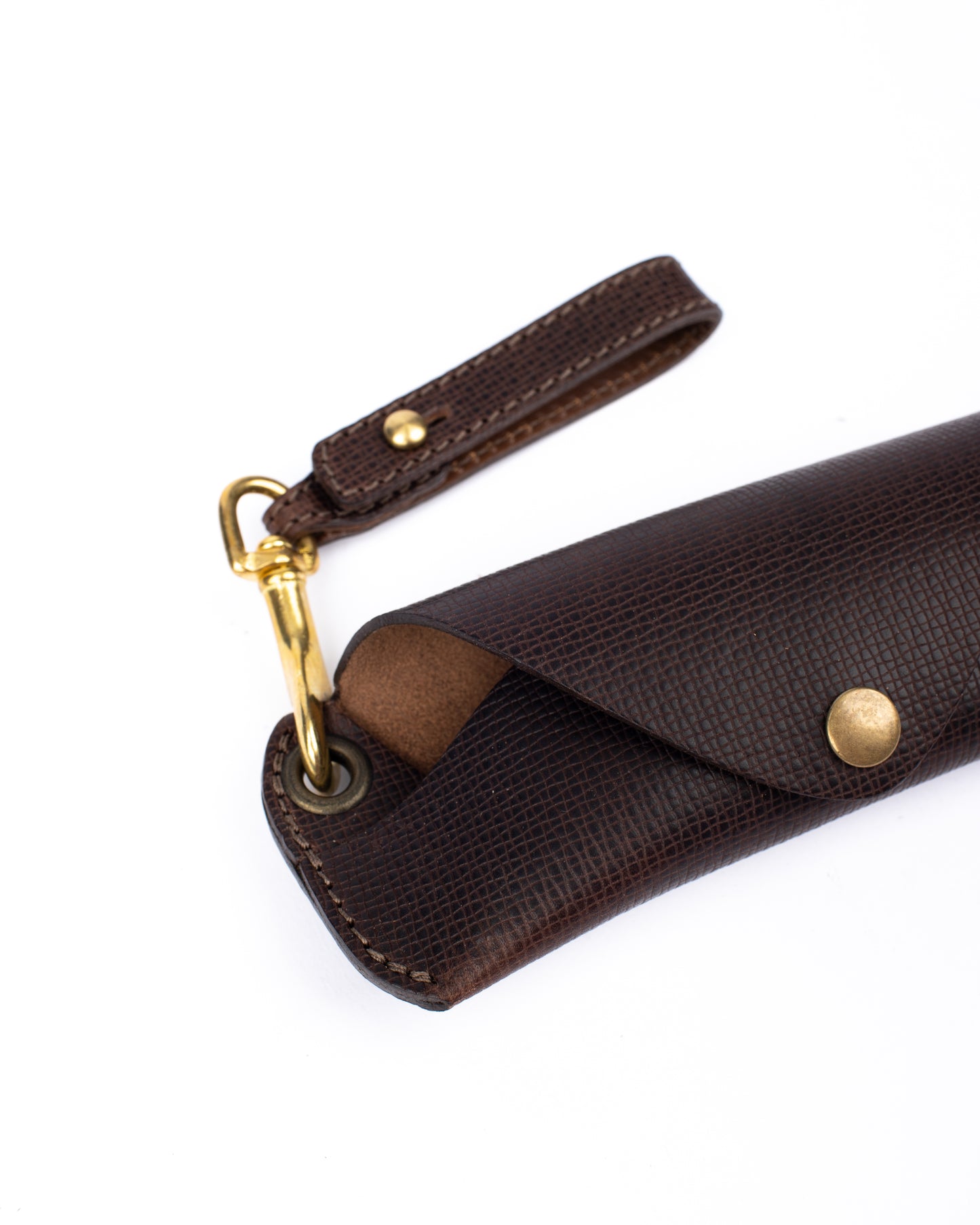 Eyeglass slim case brown texture