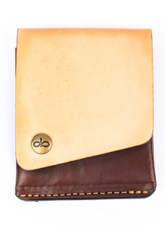 Piegato minimalist wallet natural & medium brown