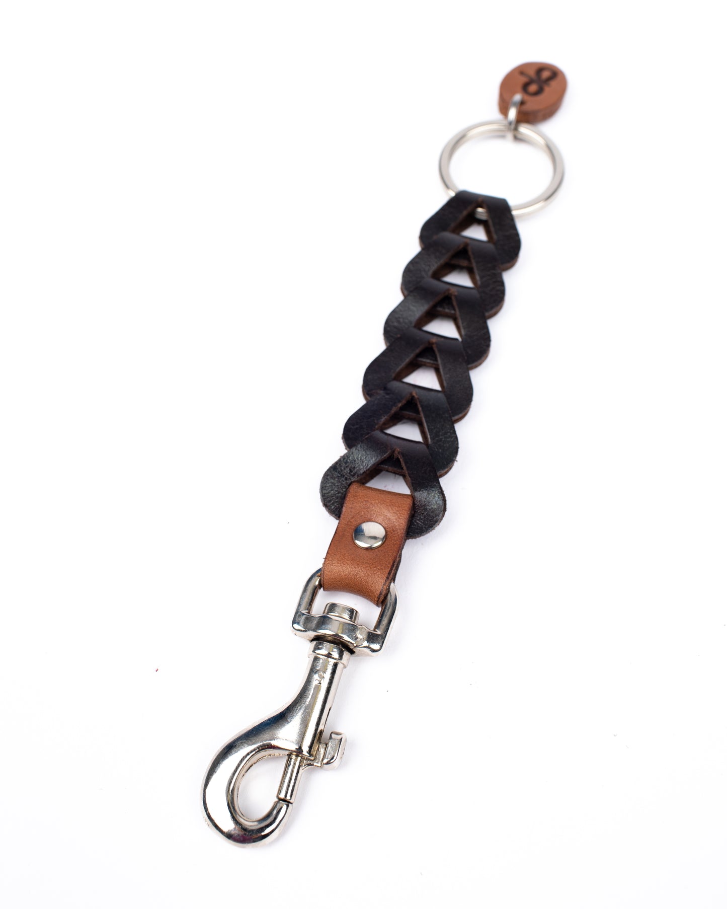 Linked key lanyard dark brown