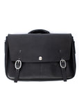 BROOKS Messenger leather messenger bag in black, front view