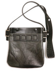 KUZO two-tone black leather satchel, front view
