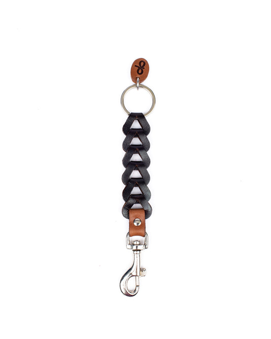 Linked key lanyard dark brown