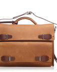 URBA Briefcase Messenger leather briefcase in light brown, front view