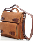URBA Briefcase Messenger leather briefcase in light brown, alternate view