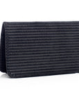 JUNO card case lined wallet in mat-finished pig skin, hot-rolled to a corduroy finish leather, front view