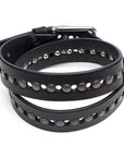 TUG Rivets & Holes English bridle leather belt, buckle detail