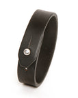 Slim classic leather cuff bracelet in black