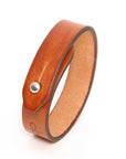 Slim classic leather cuff bracelet in tan brown