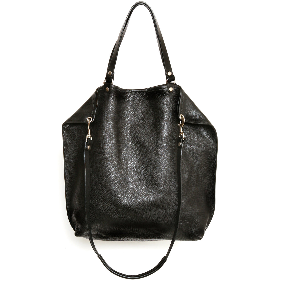 Black leather KIKI tote bag.