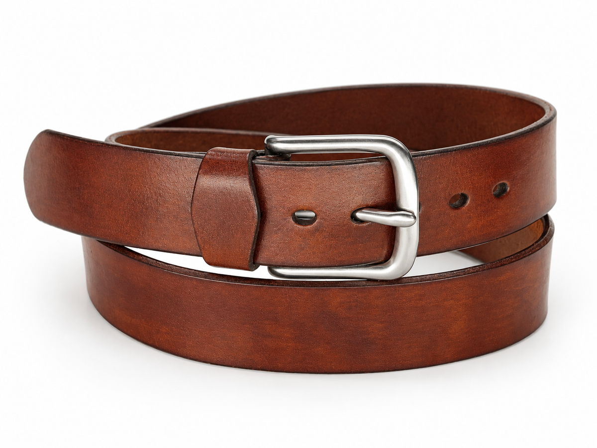 PJ English bridle leather belt in brown