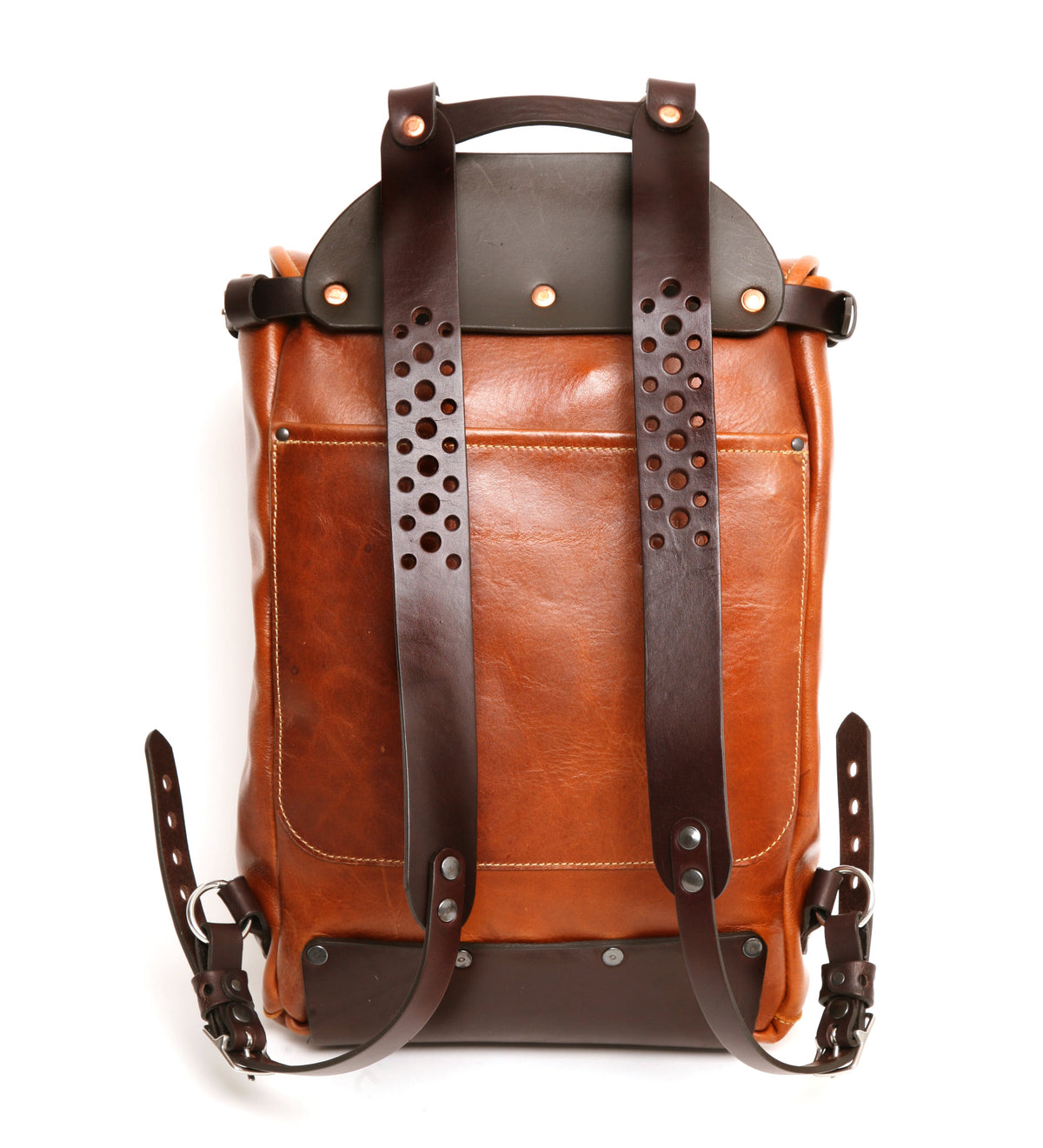 Backpack Poncho vintage brown buffalo rear