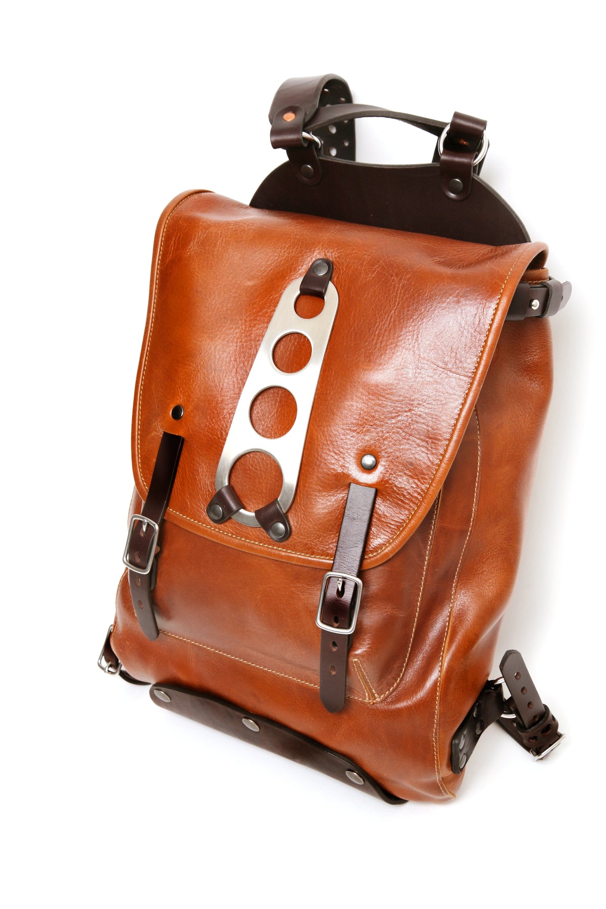 Backpack Leone vintage brown buffalo side
