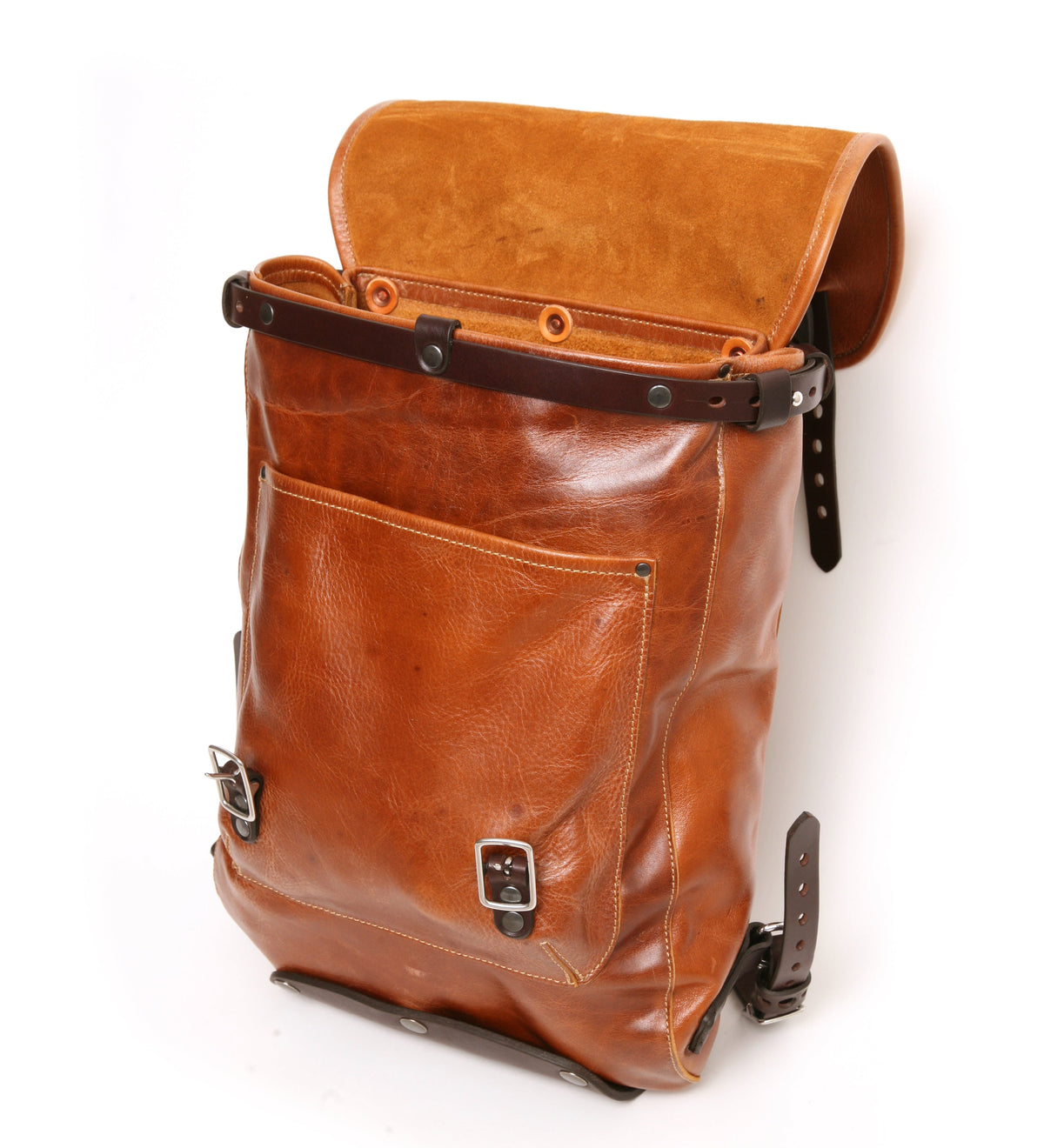 Backpack Leone vintage brown buffalo open