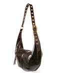 BEAUPET leather hobo bag in dark brown, side view