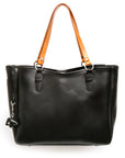 BESSO leather tote bag in black, front view
