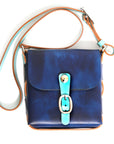 CASO Medio leather crossbody bag in blue