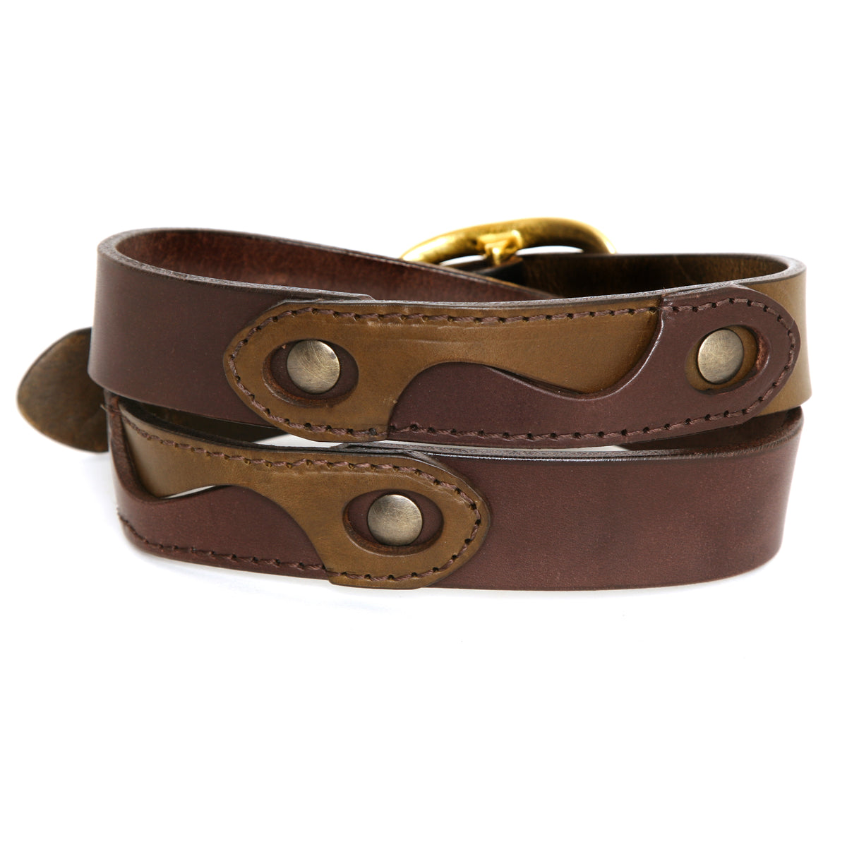 CHICANE Belt in 12-13oz English bridle leather with stainless-steel hardware, additional view