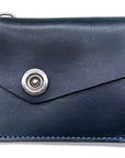 CODA asymmetric wallet in 4oz leather, back view