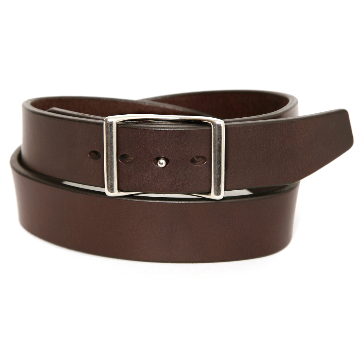 CONWAY belt in leather, laid flat, full length
