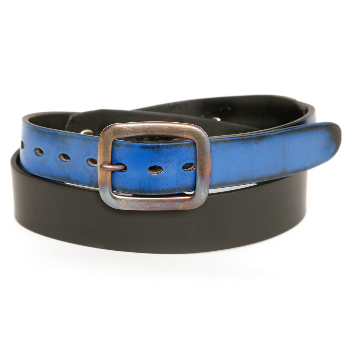 DAKAR Moto Belt in 12oz English bridle leather, buckle detail