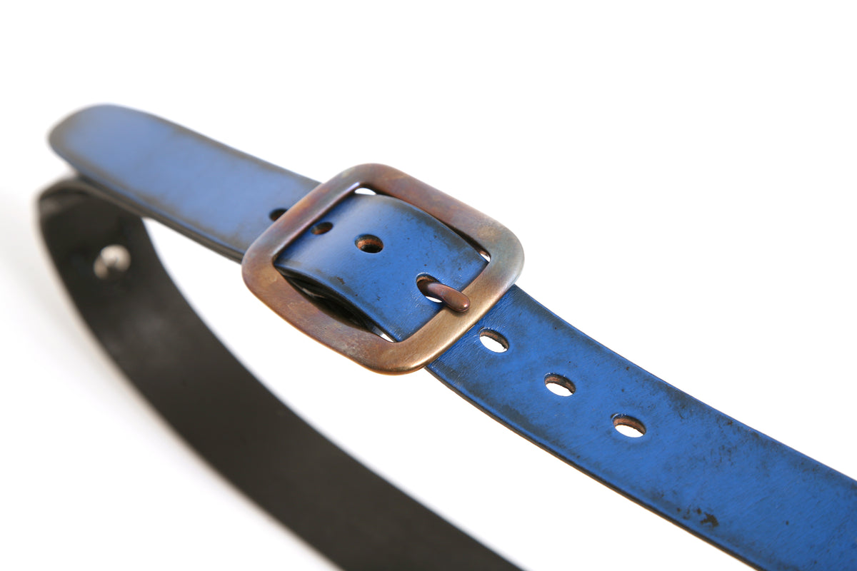 DAKAR Moto Belt in 12oz English bridle leather with stainless-steel hardware, alternate angle