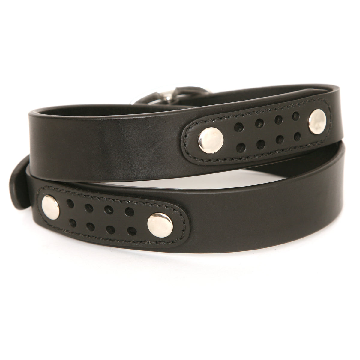 DAKAR Belt in English bridle leather, reverse side showing keeper loop