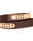 DAKAR English bridle leather belt, laid flat