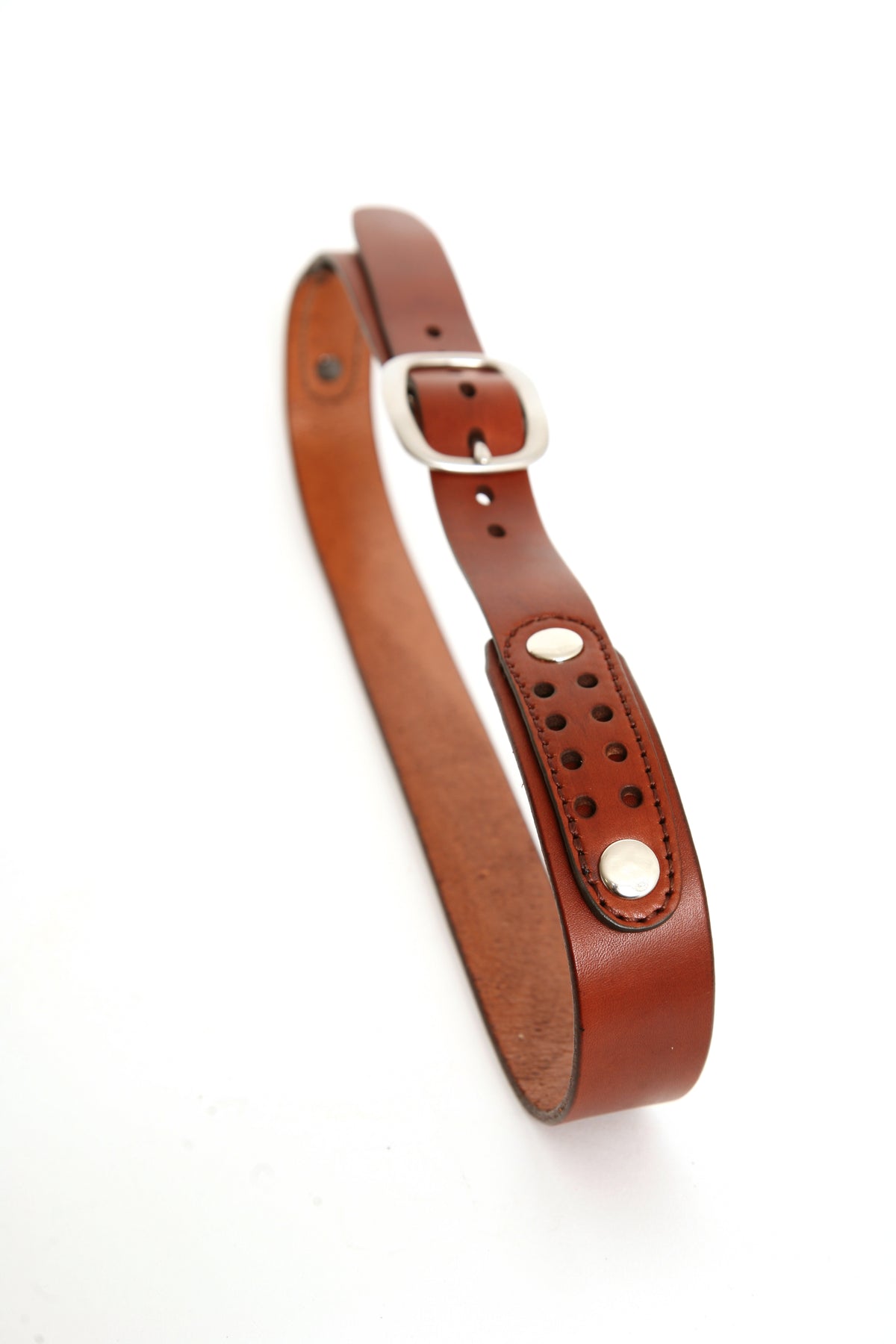 DAKAR Belt in English bridle leather with stainless-steel hardware, additional view