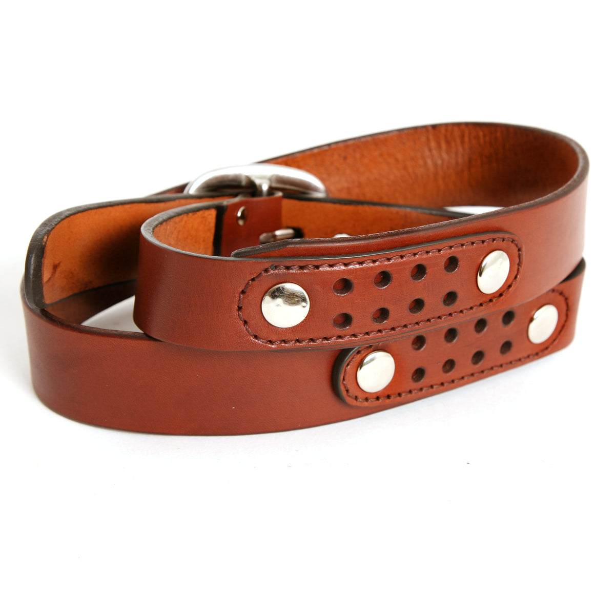 DAKAR Belt in English bridle leather, buckle detail