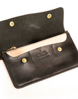 DAWN 2 leather wallet in black with brass, interior